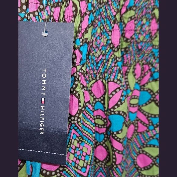 TOMMY HILFIGERโMulti  Color Floral Print Pink Embroidery Sleeveless Tank Top L - Picture 10 of 15